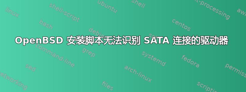 OpenBSD 安装脚本无法识别 SATA 连接的驱动器