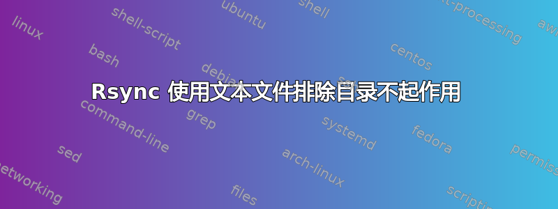 Rsync 使用文本文件排除目录不起作用