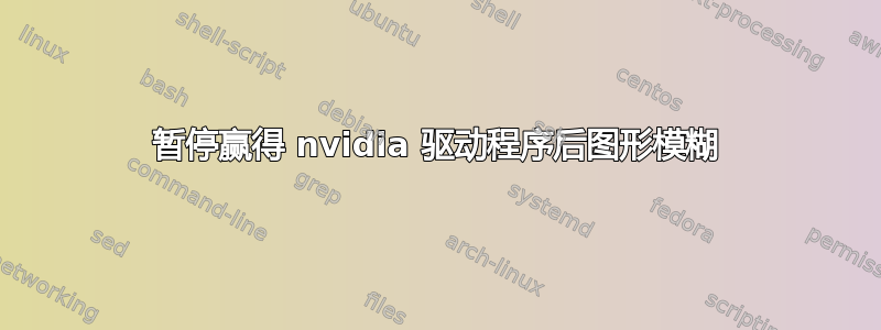 暂停赢得 nvidia 驱动程序后图形模糊