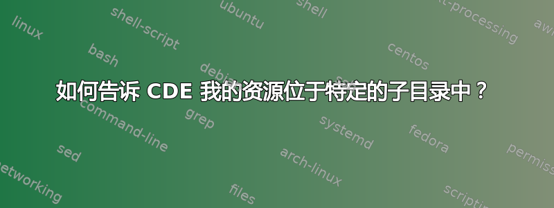 如何告诉 CDE 我的资源位于特定的子目录中？