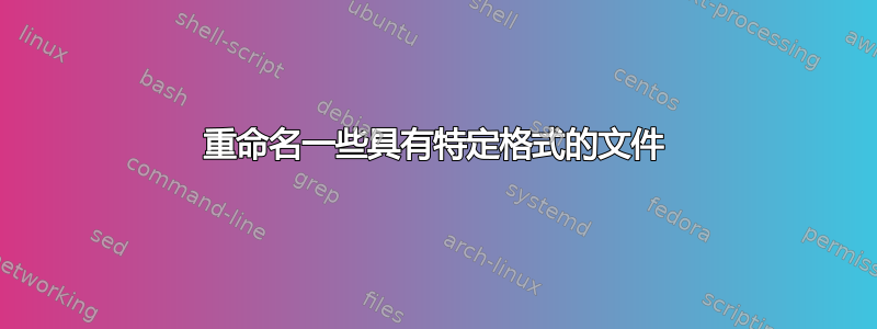 重命名一些具有特定格式的文件