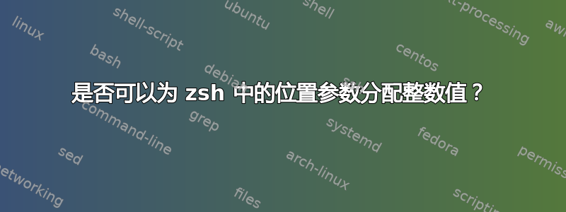 是否可以为 zsh 中的位置参数分配整数值？