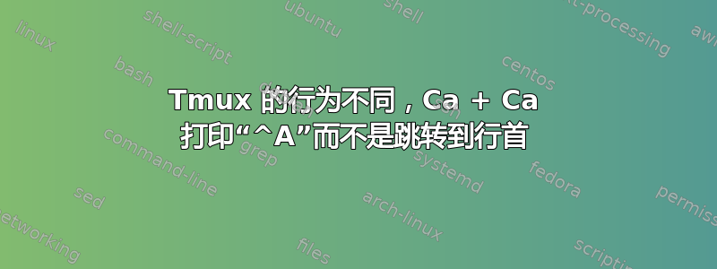 Tmux 的行为不同，Ca + Ca 打印“^A”而不是跳转到行首