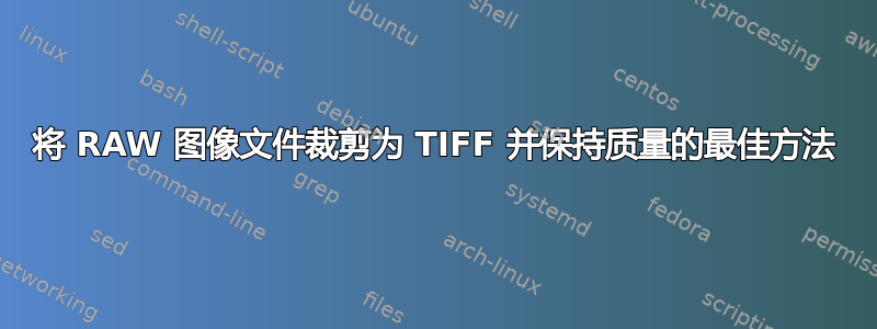 将 RAW 图像文件裁剪为 TIFF 并保持质量的最佳方法