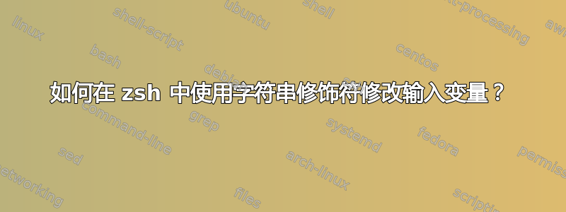 如何在 zsh 中使用字符串修饰符修改输入变量？