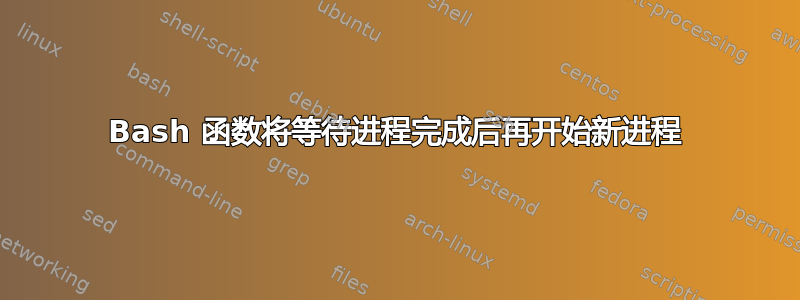 Bash 函数将等待进程完成后再开始新进程