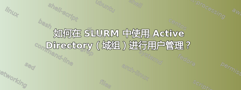 如何在 SLURM 中使用 Active Directory（域组）进行用户管理？