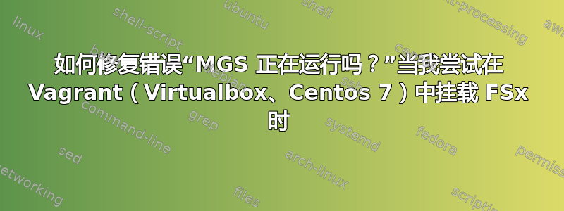 如何修复错误“MGS 正在运行吗？”当我尝试在 Vagrant（Virtualbox、Centos 7）中挂载 FSx 时