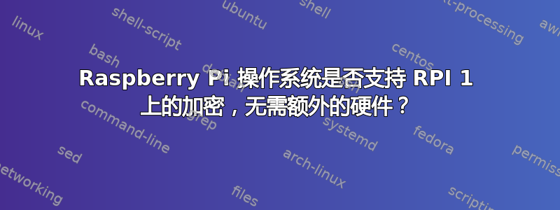 Raspberry Pi 操作系统是否支持 RPI 1 上的加密，无需额外的硬件？