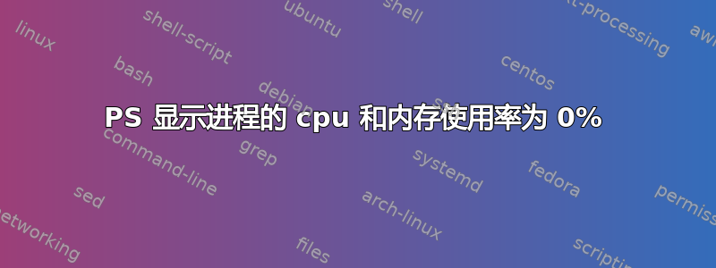 PS 显示进程的 cpu 和内存使用率为 0%