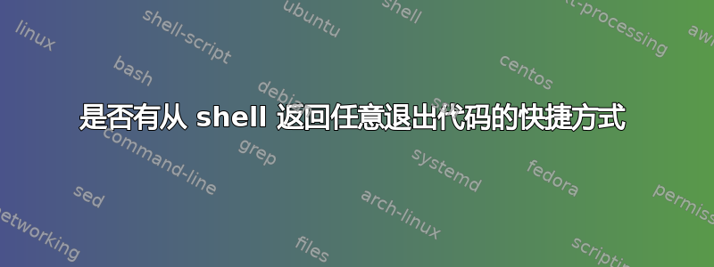 是否有从 shell 返回任意退出代码的快捷方式