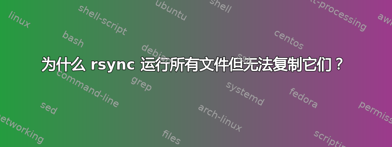 为什么 rsync 运行所有文件但无法复制它们？