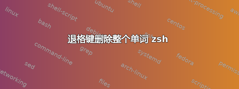 退格键删除整个单词 zsh