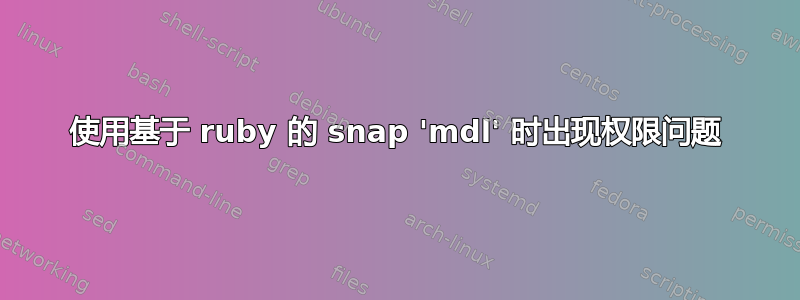 使用基于 ruby​​ 的 snap 'mdl' 时出现权限问题