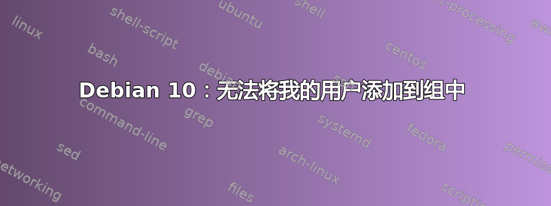 Debian 10：无法将我的用户添加到组中