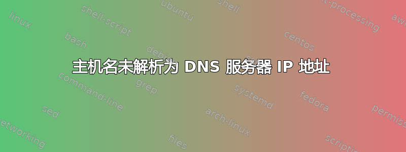 主机名未解析为 DNS 服务器 IP 地址