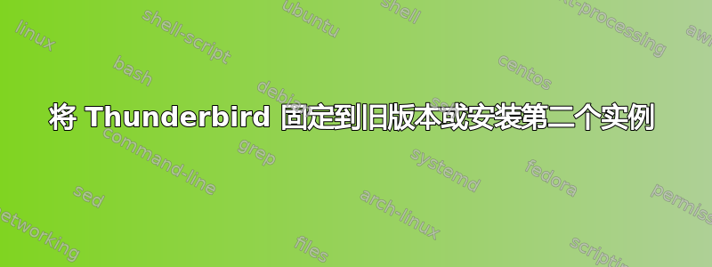 将 Thunderbird 固定到旧版本或安装第二个实例