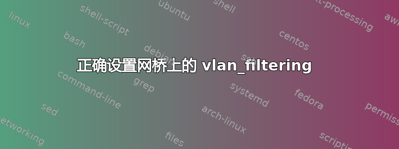 正确设置网桥上的 vlan_filtering 