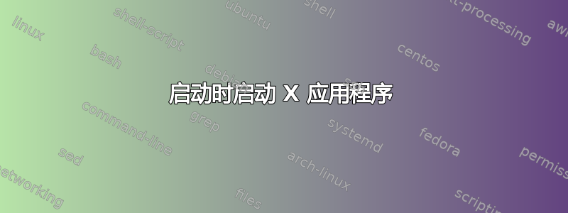 启动时启动 X 应用程序