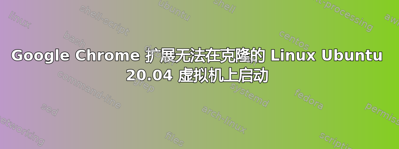 Google Chrome 扩展无法在克隆的 Linux Ubuntu 20.04 虚拟机上启动