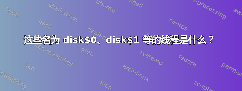 这些名为 disk$0、disk$1 等的线程是什么？