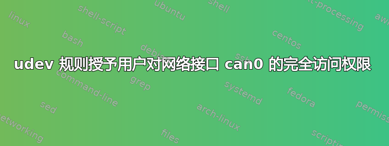 udev 规则授予用户对网络接口 can0 的完全访问权限
