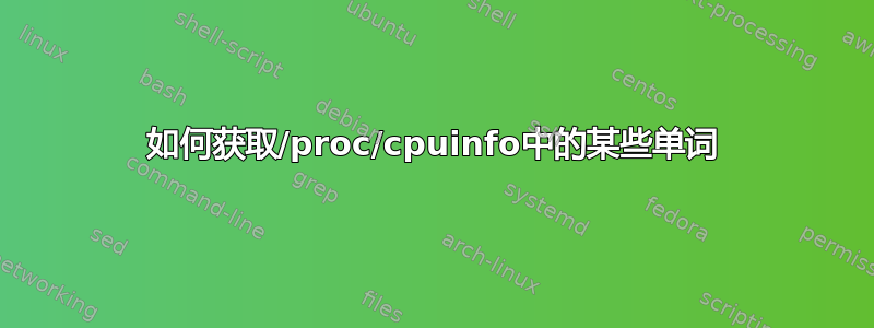 如何获取/proc/cpuinfo中的某些单词