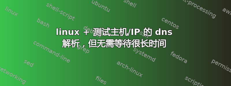 linux + 测试主机/IP 的 dns 解析，但无需等待很长时间