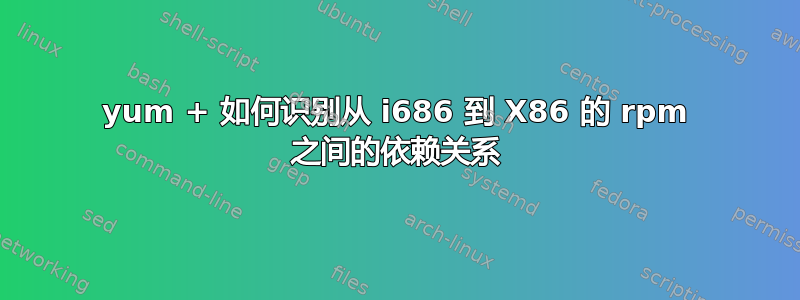 yum + 如何识别从 i686 到 X86 的 rpm 之间的依赖关系