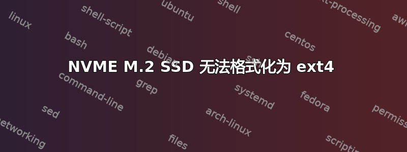 NVME M.2 SSD 无法格式化为 ext4