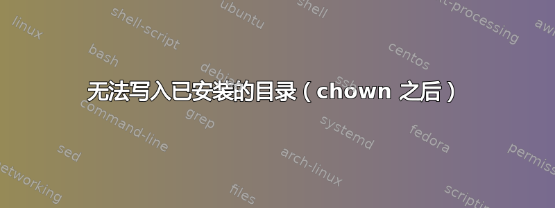 无法写入已安装的目录（chown 之后）