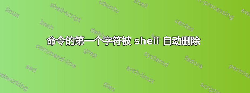 命令的第一个字符被 shell 自动删除