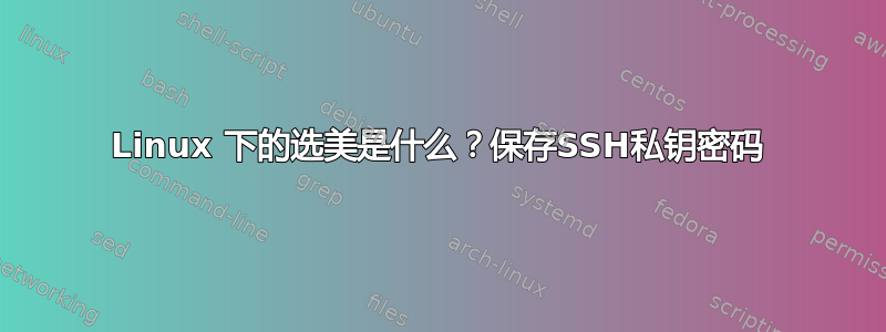 Linux 下的选美是什么？保存SSH私钥密码