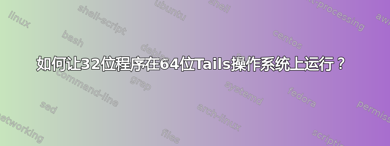 如何让32位程序在64位Tails操作系统上运行？