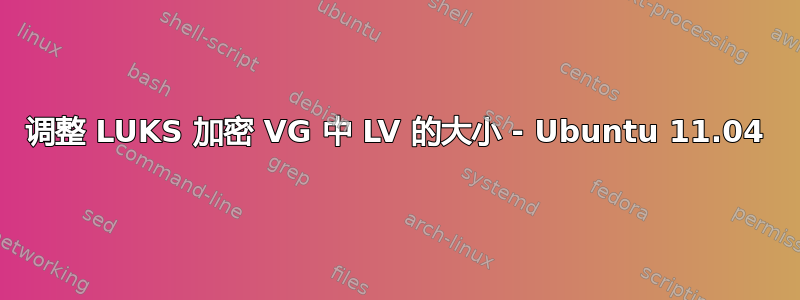 调整 LUKS 加密 VG 中 LV 的大小 - Ubuntu 11.04