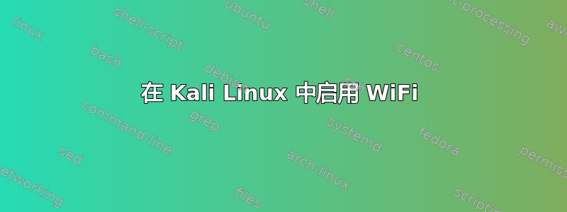 在 Kali Linux 中启用 WiFi