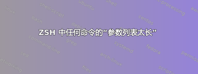 ZSH 中任何命令的“参数列表太长”