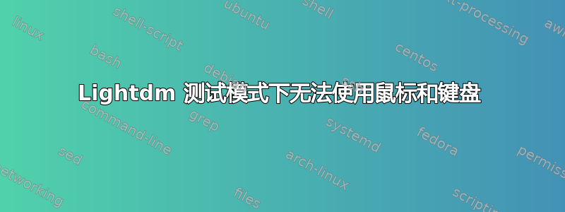 Lightdm 测试模式下无法使用鼠标和键盘