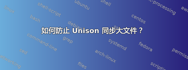 如何防止 Unison 同步大文件？