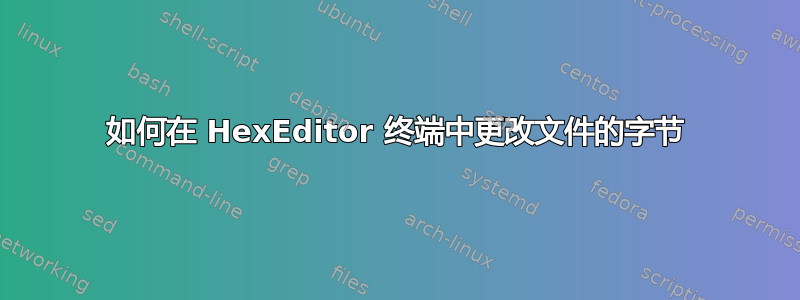 如何在 HexEditor 终端中更改文件的字节