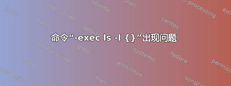 命令“-exec ls -l {}”出现问题