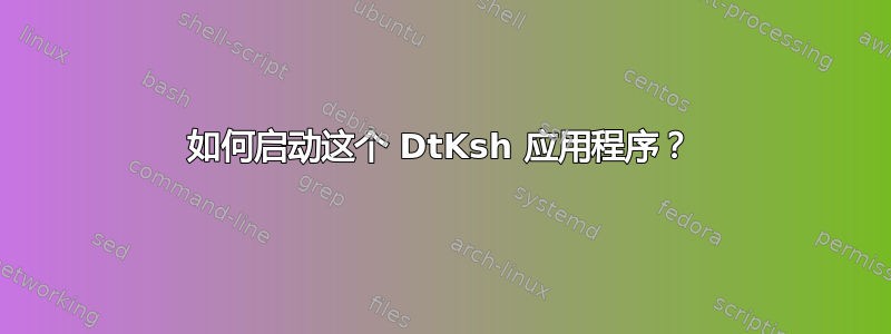 如何启动这个 DtKsh 应用程序？