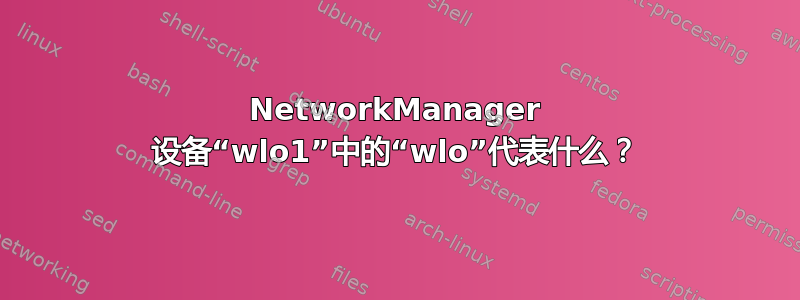 NetworkManager 设备“wlo1”中的“wlo”代表什么？