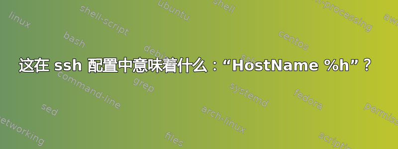 这在 ssh 配置中意味着什么：“HostName %h”？