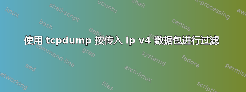 使用 tcpdump 按传入 ip v4 数据包进行过滤