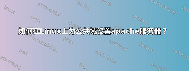 如何在Linux上为公共域设置apache服务器？