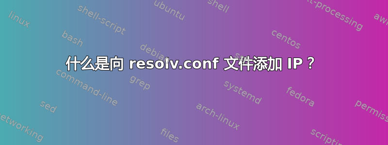 什么是向 resolv.conf 文件添加 IP？