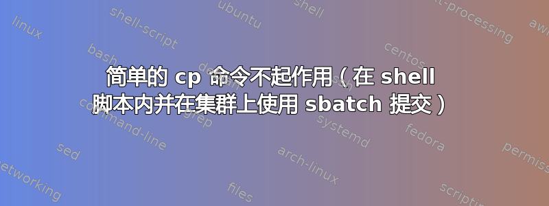 简单的 cp 命令不起作用（在 shell 脚本内并在集群上使用 sbatch 提交）