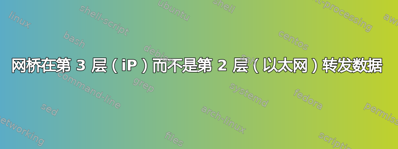 网桥在第 3 层（iP）而不是第 2 层（以太网）转发数据