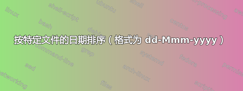 按特定文件的日期排序（格式为 dd-Mmm-yyyy）